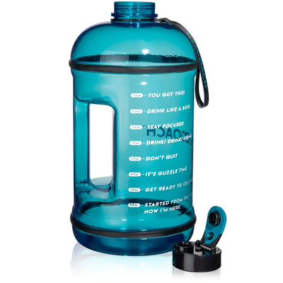 H2OCOACH One Gallon Water Bottle and Half Gallon Set - Blue & Black/Pink -2 Quantity