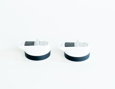 H2OCOACH - Boss Bottle 1 Gallon |Straw Lid Top - 2 Pack - Black/White