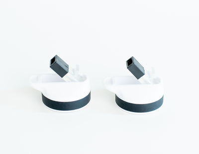 H2OCOACH - Boss Bottle 1 Gallon |Straw Lid Top - 2 Pack - Black/White