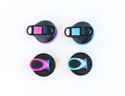 H2OCOACH Boss bottle 1 gallon & Today's Choices Flip Top & Straw Lids - Assorted - (2 Pink & 2 Blue) 4 pack