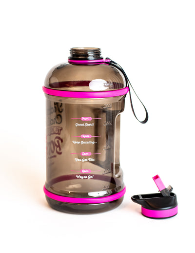 H2OCOACH - Today's Choices - Tomorrow's Body Half Gallon Water Bottle - w. Straw - 85 oz