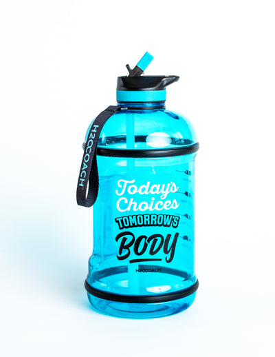 H2OCOACH - Today's Choices - Tomorrow's Body Half Gallon Water Bottle - w. Straw - 85 oz
