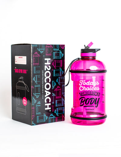 H2OCOACH - Today's Choices - Tomorrow's Body Half Gallon Water Bottle - w. Straw - 85 oz