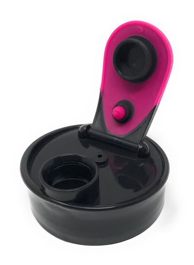 H2OCOACH One Gallon Water Bottle and Half Gallon Set - Transparent w. Black & Hot Pink -2 Quantity