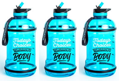 H2OCOACH - Today's Choices - Tomorrow's Body Half Gallon Water Bottle - w. Straw - 85 oz