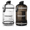 H2OCOACH One Gallon Water Bottle Set - BPA Free - 128 oz -Transparent w. Black & Black