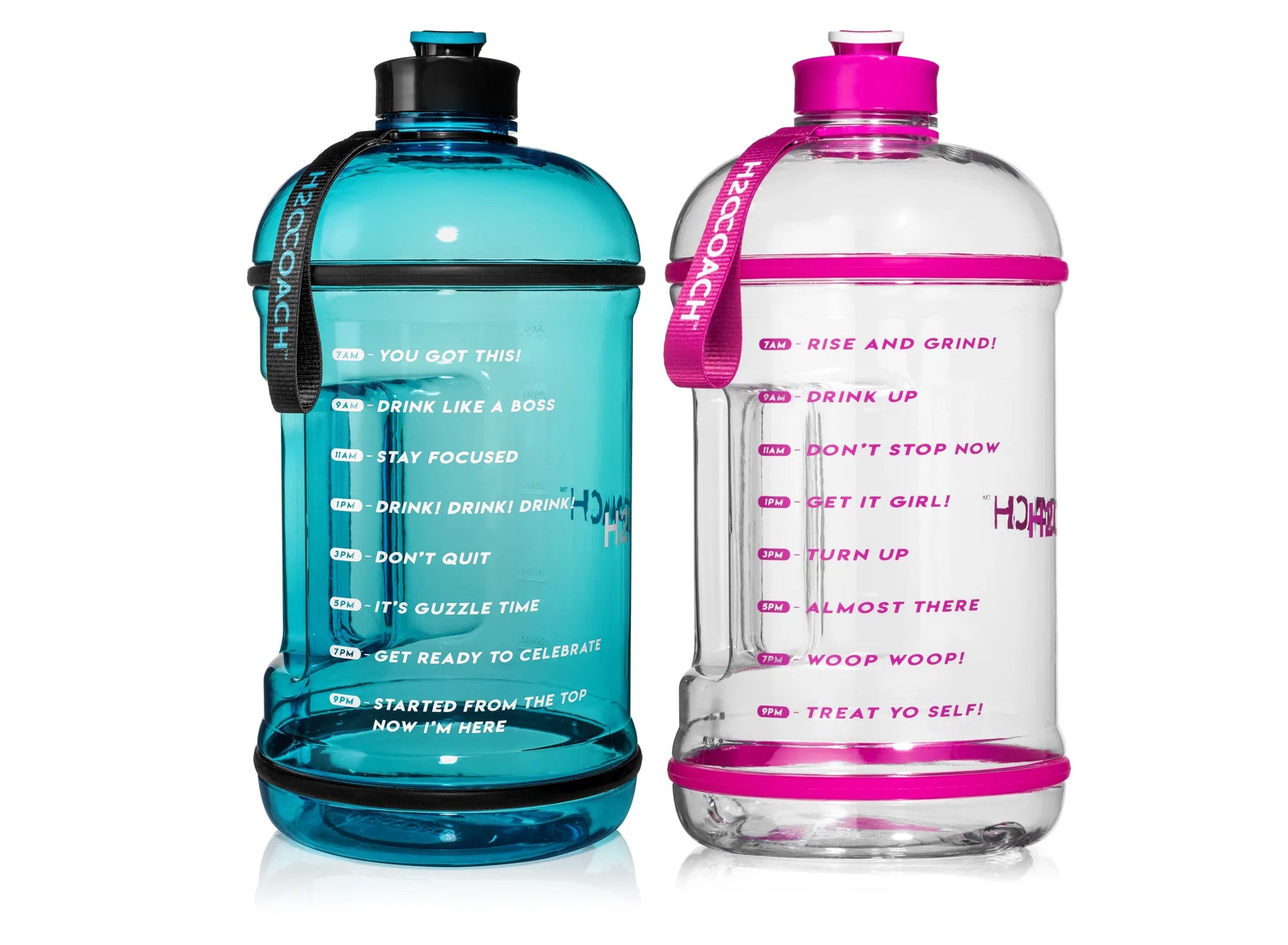 H2OCOACH Water Bottles - 1 Gallon, 64oz, 32oz (Stay Hydrated)
