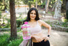 H2OCOACH - Boss Water Bottle - 1 Gallon - Treat Yo Self! - 128 oz - Transparent w. Pink