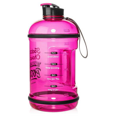 H2OCOACH - Today's Choices - Tomorrow's Body Half Gallon Water Bottle Set -  Blue & Hot Pink - 2 Quantity