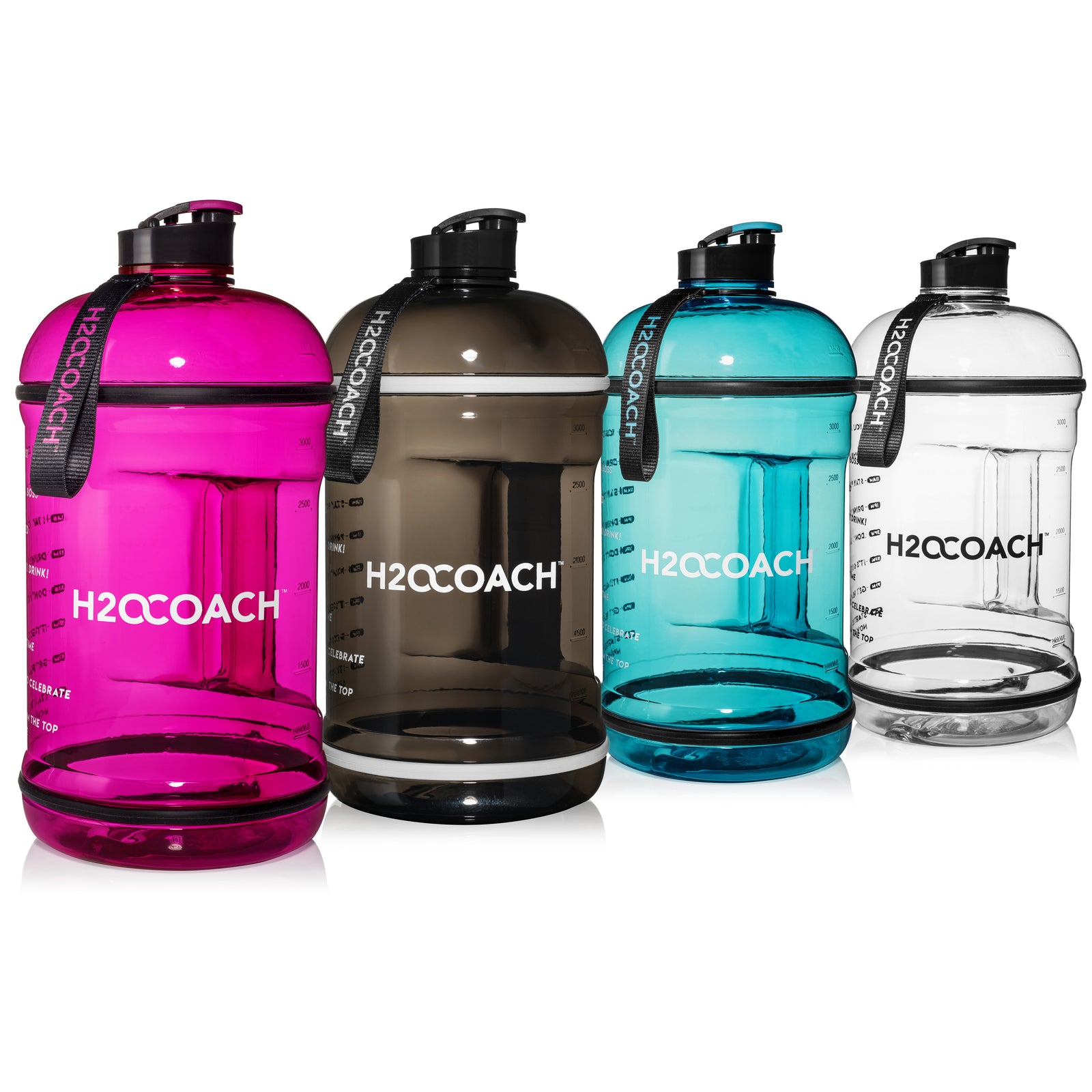 Gallon Water Bottle - BPA Free - 128 oz - Two Lids -H2OCoach