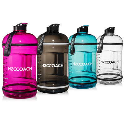 1 - H2OCOACH One Gallon Water Bottle Set - BPA Free - 128 oz - Black & Blue