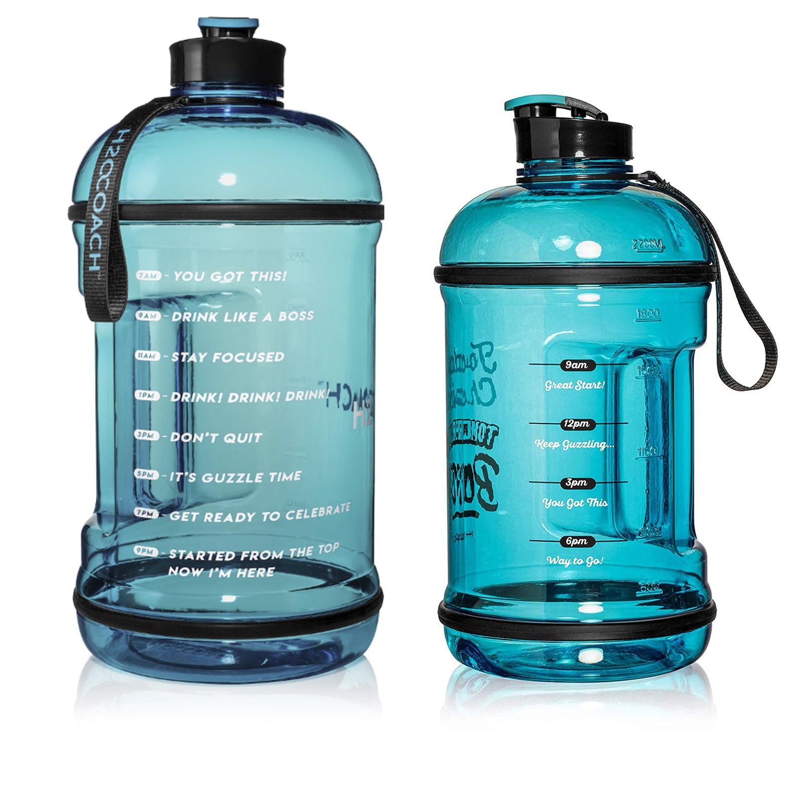 H2OCOACH One Gallon Water Bottle and Half Gallon Set - Blue & Blue -2 Quantity