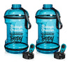 H2OCOACH - Today's Choices - Tomorrow's Body Half Gallon Water Bottle Set -  Blue & Blue - 2 Quantity