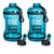 H2OCOACH - Today's Choices - Tomorrow's Body Half Gallon Water Bottle Set -  Blue & Blue - 2 Quantity