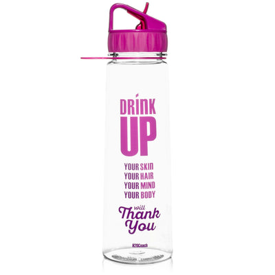 H2OCOACH - Drink Up 30 oz and Pink 1 Gallon Set - Colors:  Clear/Pink & Black - 2 Quantity