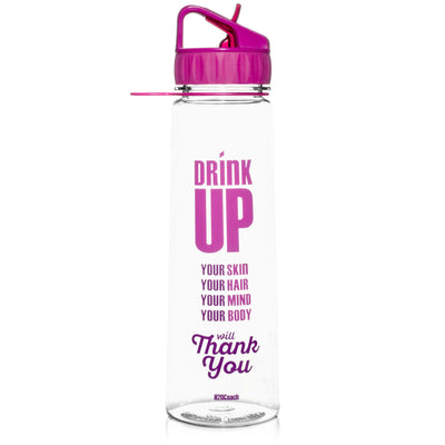 H2OCOACH - Drink Up 30 oz  Clear/Pink  and Transparent w. Black 1 Gallon Set - 2 Quantity