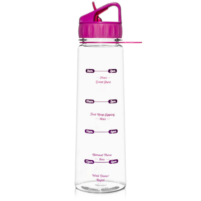Time Marked Water Bottle with Straw - 30 oz