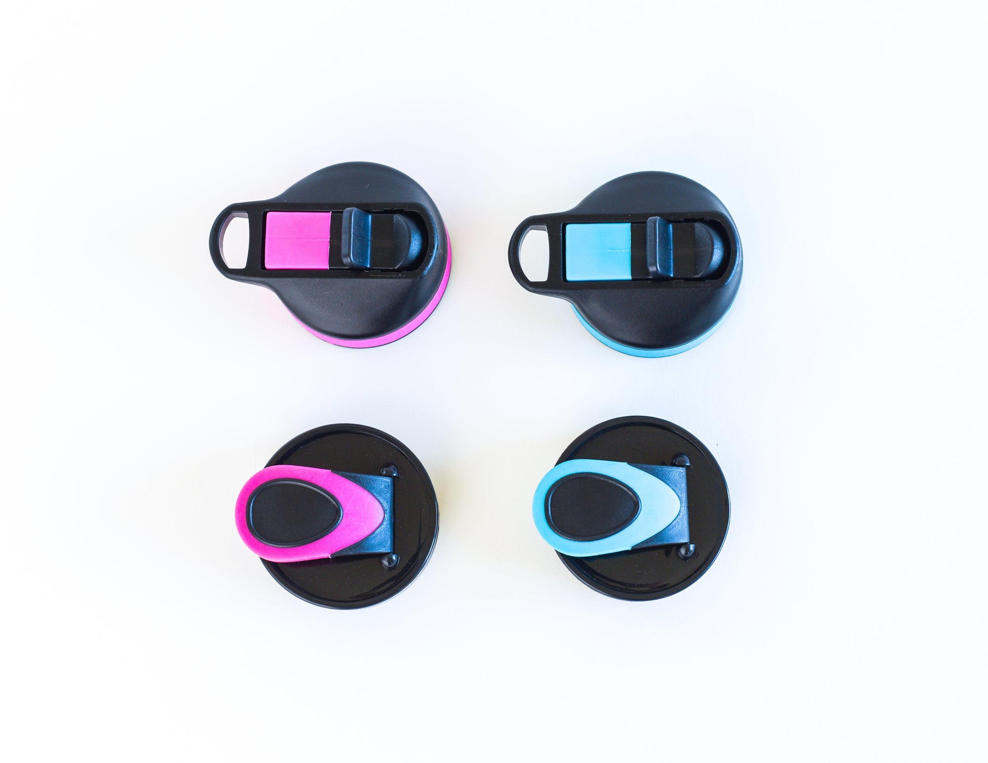 H2OCOACH Boss bottle 1 gallon & Today's Choices Flip Top & Straw Lids - Assorted - (2 Pink  & 2 Blue) 4 pack