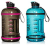 H2OCOACH - Today's Choices - Tomorrow's Body Half Gallon Water Bottle Set -  Black/Pink & Blue - 2 Quantity