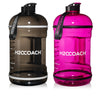 H2OCOACH One Gallon Water Bottle Set - BPA Free - 128 oz - Black & Pink
