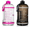 H2OCOACH One Gallon Water Bottle Set - BPA Free - 128 oz - Pretty N Pink & Black