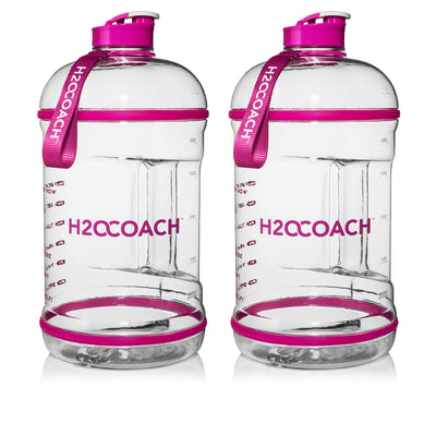 H2OCOACH One Gallon Water Bottle Set - PRETTY N PINK -2 Quantity