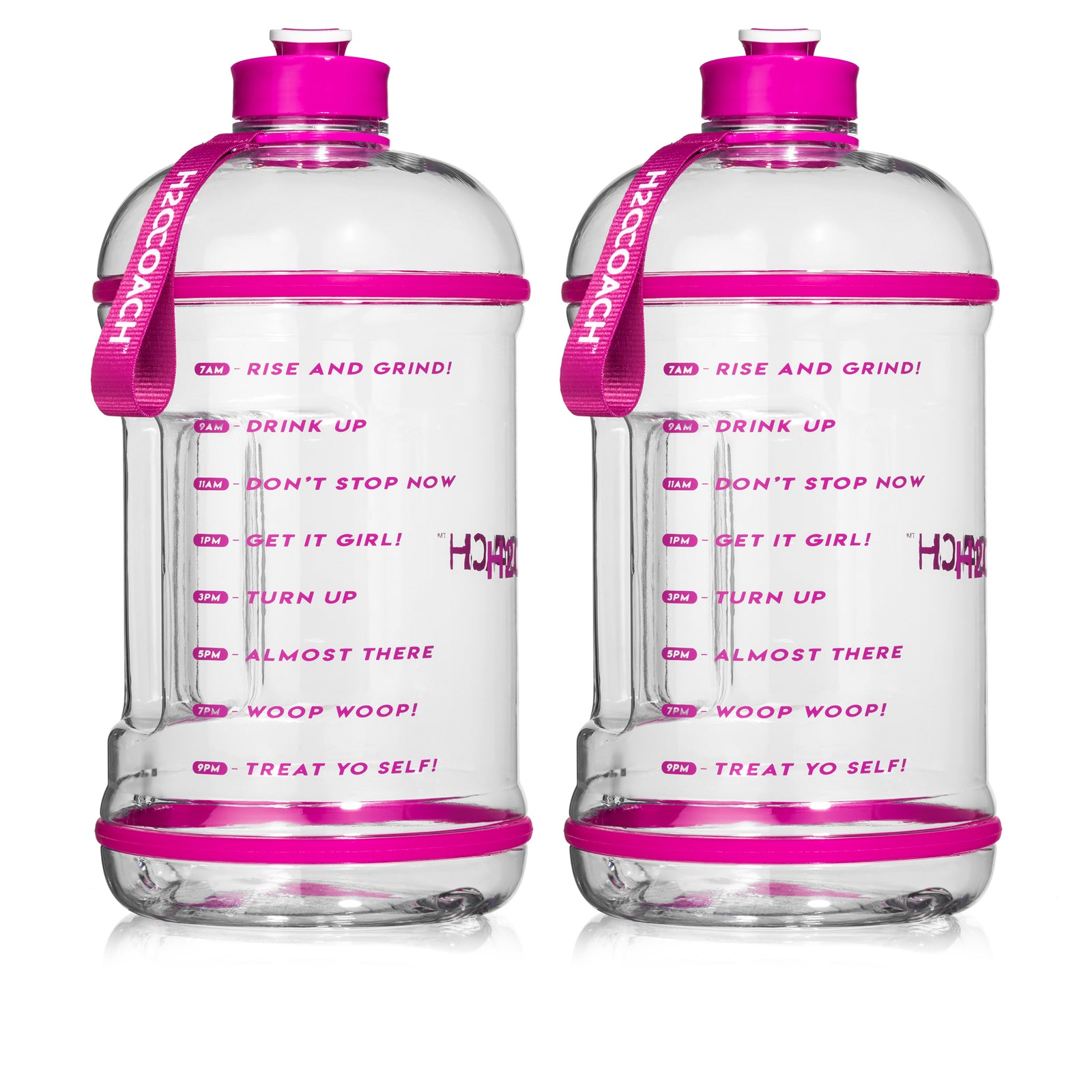 H2OCOACH One Gallon Water Bottle Set - PRETTY N PINK -2 Quantity