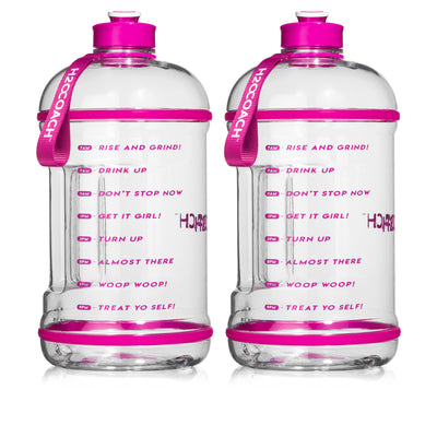 H2OCOACH One Gallon Water Bottle Set - PRETTY N PINK -2 Quantity