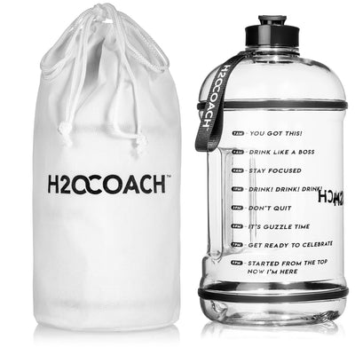 1 - H2OCOACH One Gallon Water Bottle Set - BPA Free - 128 oz - Black & Blue