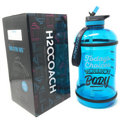 H2OCOACH - Today's Choices - Tomorrow's Body Half Gallon Water Bottle - w. Straw - 85 oz