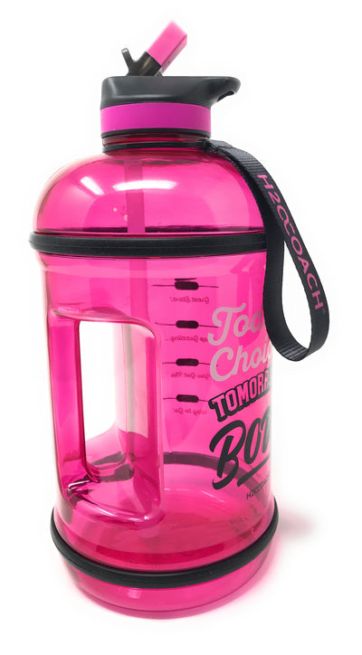 H2OCOACH - Today's Choices - Tomorrow's Body Half Gallon Water Bottle - w. Straw - 85 oz