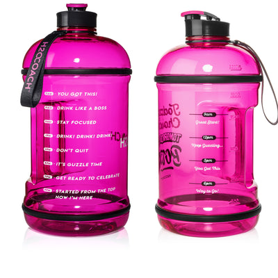 H2OCOACH One Gallon Water Bottle and Half Gallon Set - Pink & Hot Pink -2 Quantity