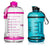 H2OCOACH One Gallon Water Bottle and Half Gallon Set - Pretty N Pink & Blue -2 Quantity