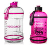 H2OCOACH One Gallon Water Bottle and Half Gallon Set - Pretty N Pink & Hot Pink -2 Quantity