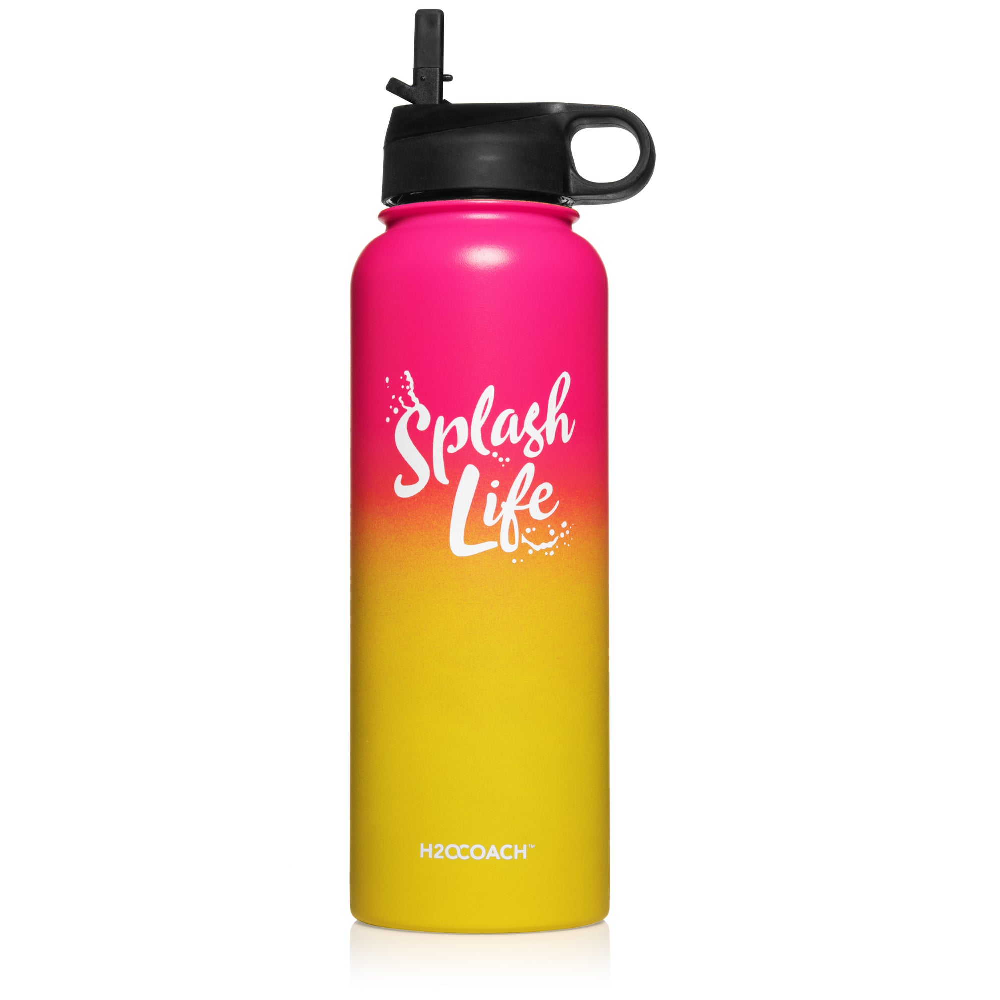 H2OCOACH - Splash Life -  Stainless Steel Water Bottle 40 oz Compact 1.8 Liter