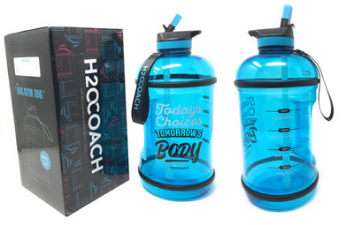 H2OCOACH - Today's Choices - Tomorrow's Body Half Gallon Water Bottle - w. Straw - 85 oz