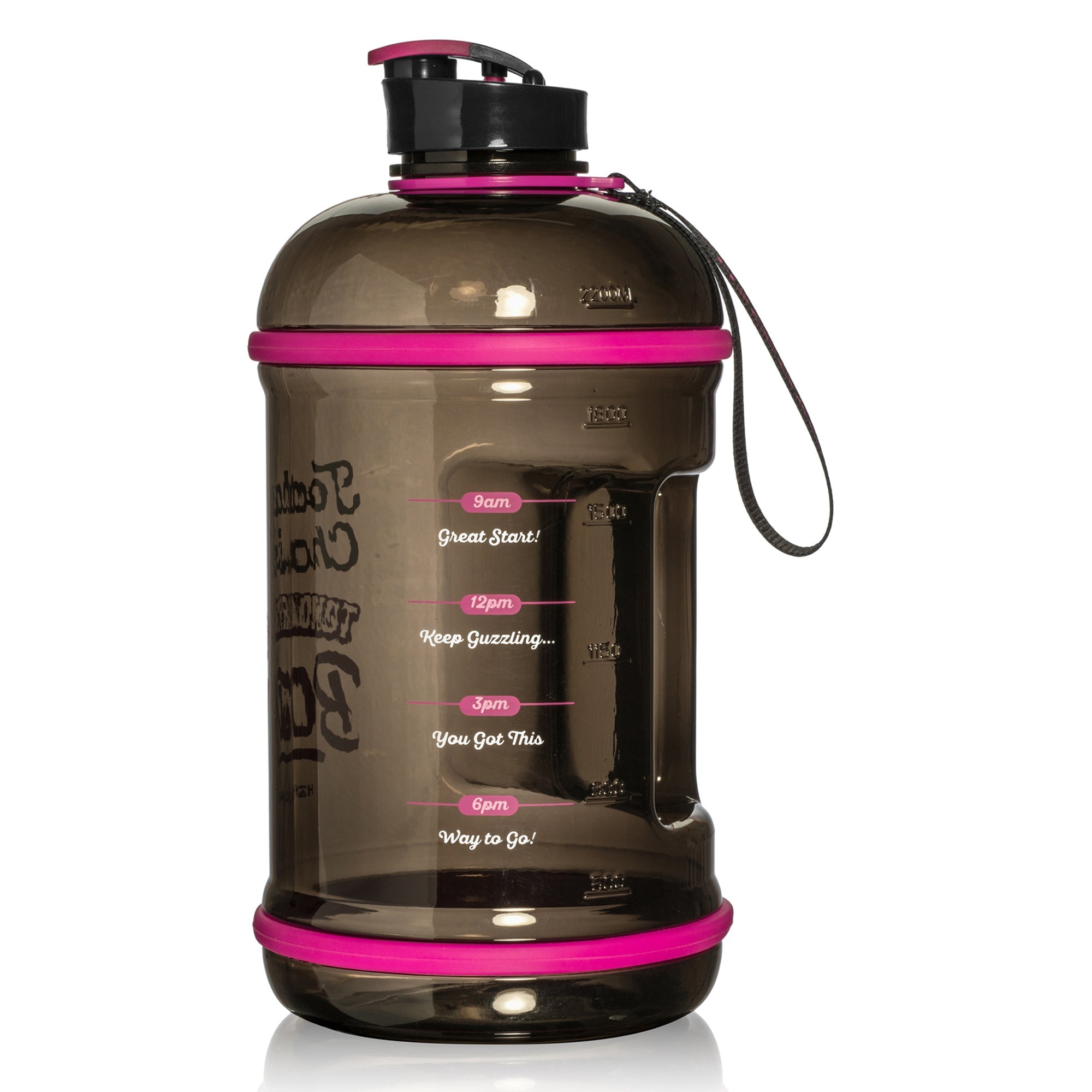 H2OCOACH One Gallon Water Bottle and Half Gallon Set - Black & Black/Pink -2 Quantity